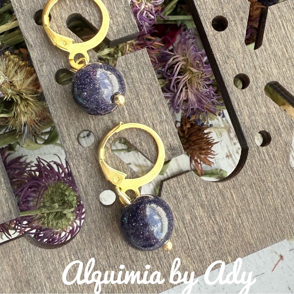 Alquimia Gold and Purple Earrings